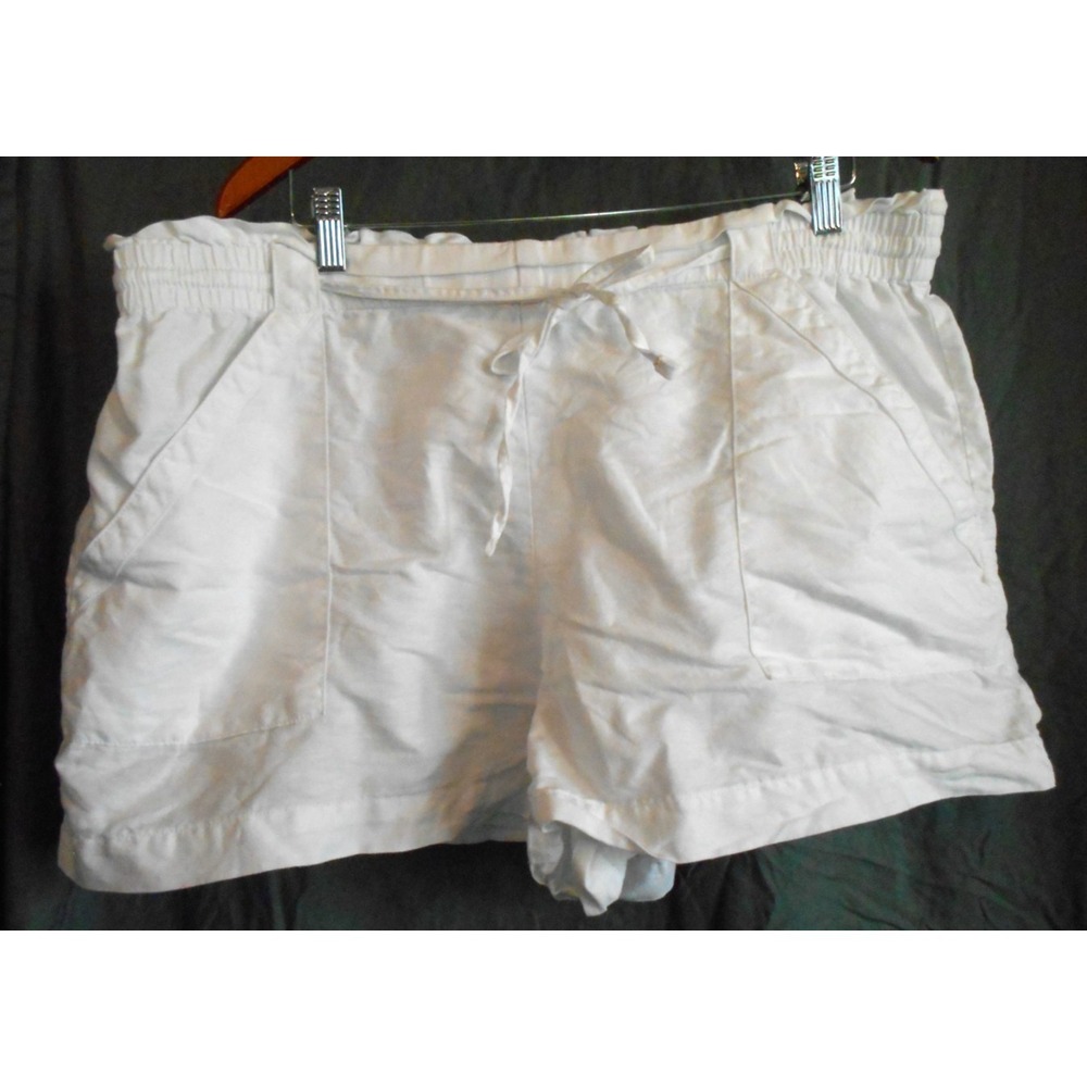 Loft Ann Taylor Women's Linen Shorts Pull On XXL White Casual Lightweight Great